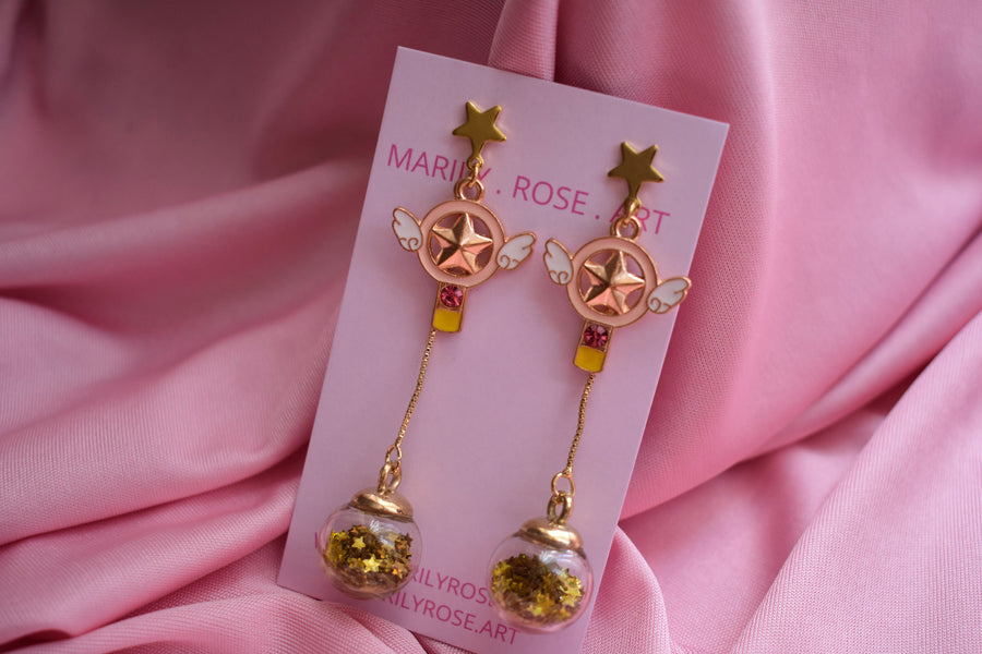 Earrings | Gold Card Captor Wands